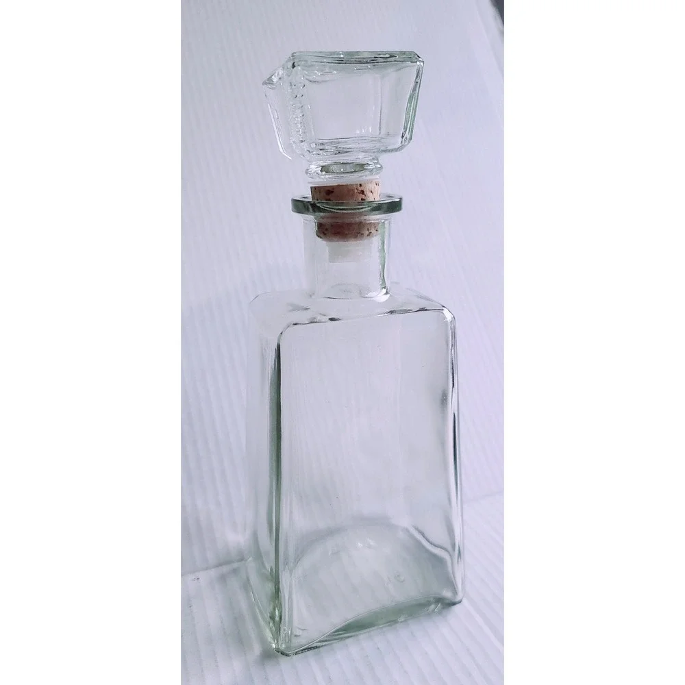 Vintage Cuervo 1800 Reposado Tequila EMPTY Glass Decanter with Cork Glass Topper